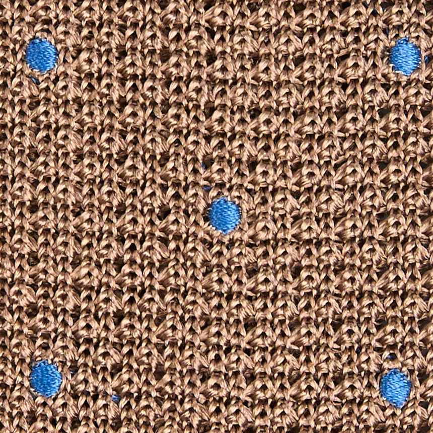 BEIGE SILK KNITTED TIE