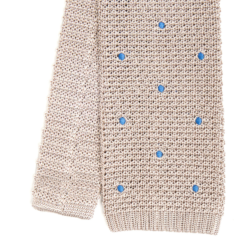 BEIGE SILK KNITTED TIE