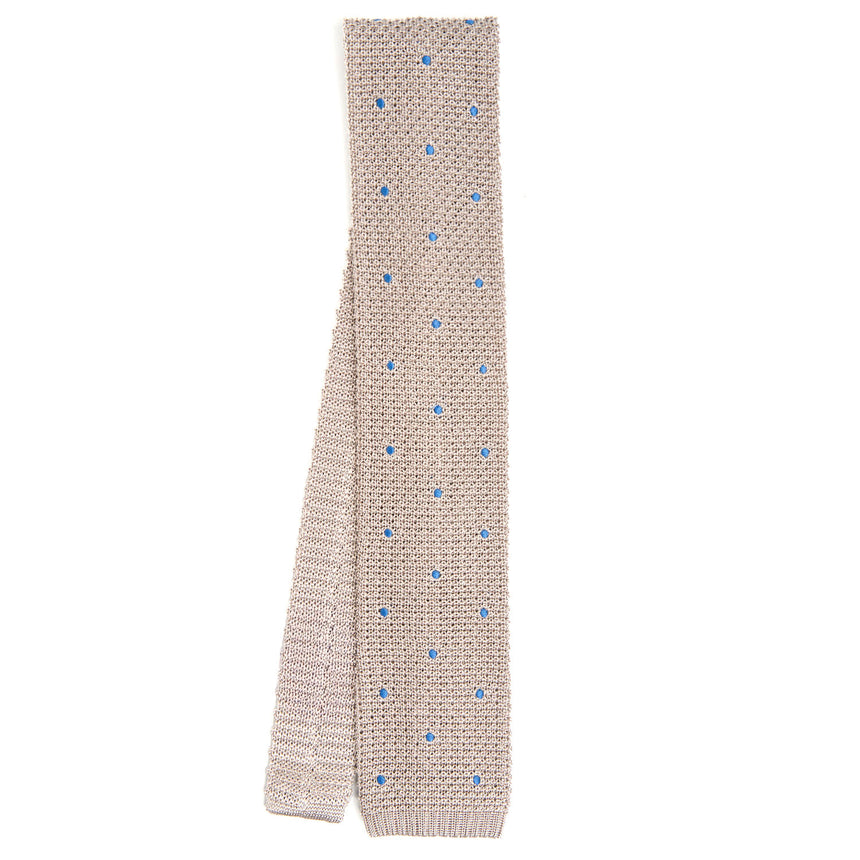 BEIGE SILK KNITTED TIE