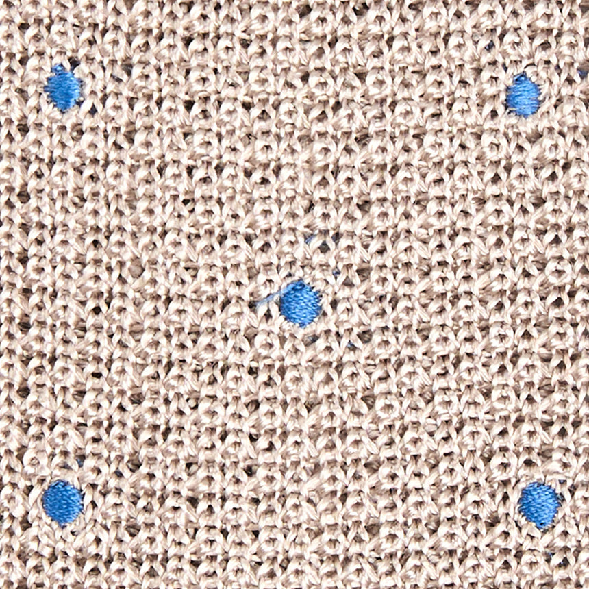 BEIGE SILK KNITTED TIE