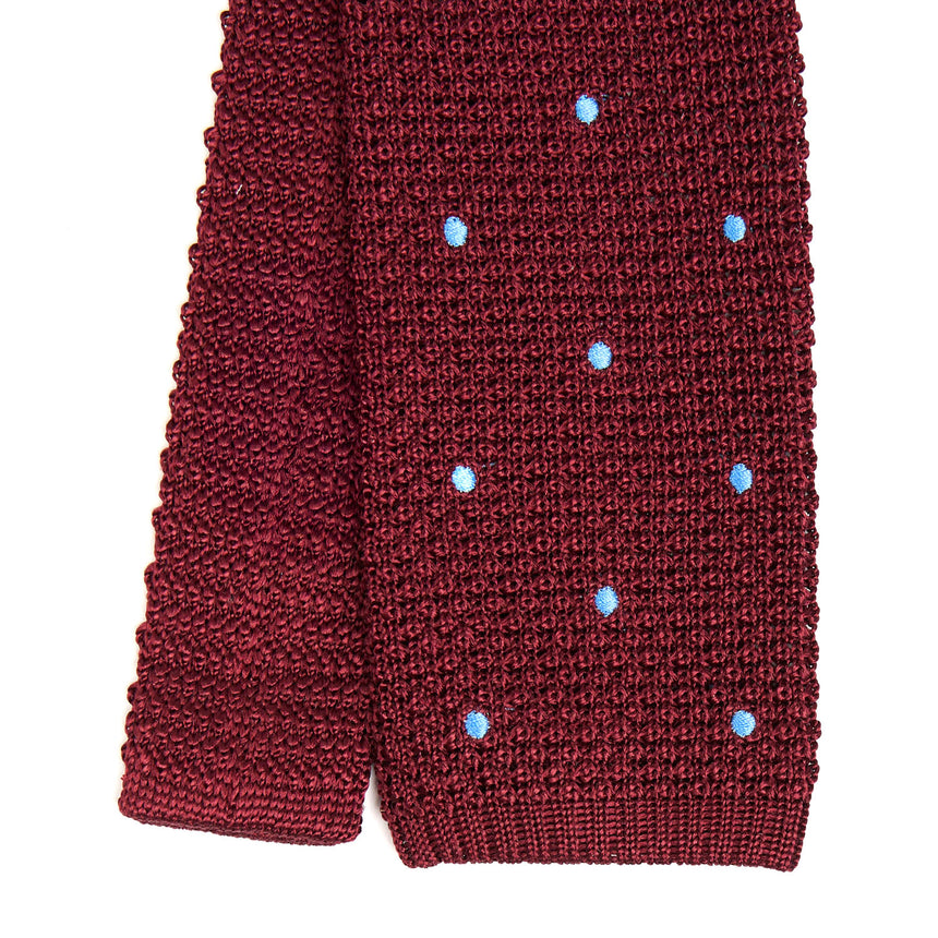 CRAVATTA TRICOT IN SETA BORDEAUX