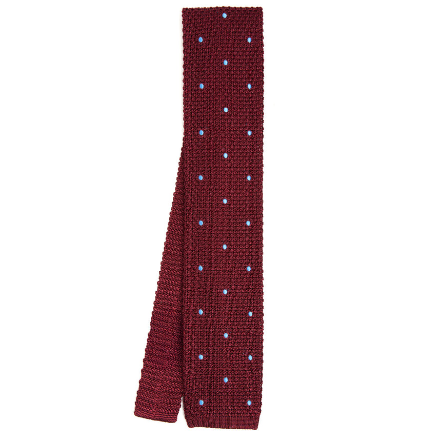 CRAVATTA TRICOT IN SETA BORDEAUX
