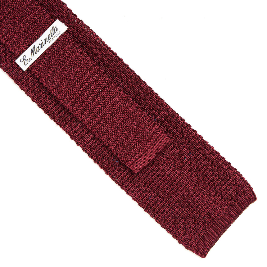 CRAVATTA TRICOT IN SETA BORDEAUX