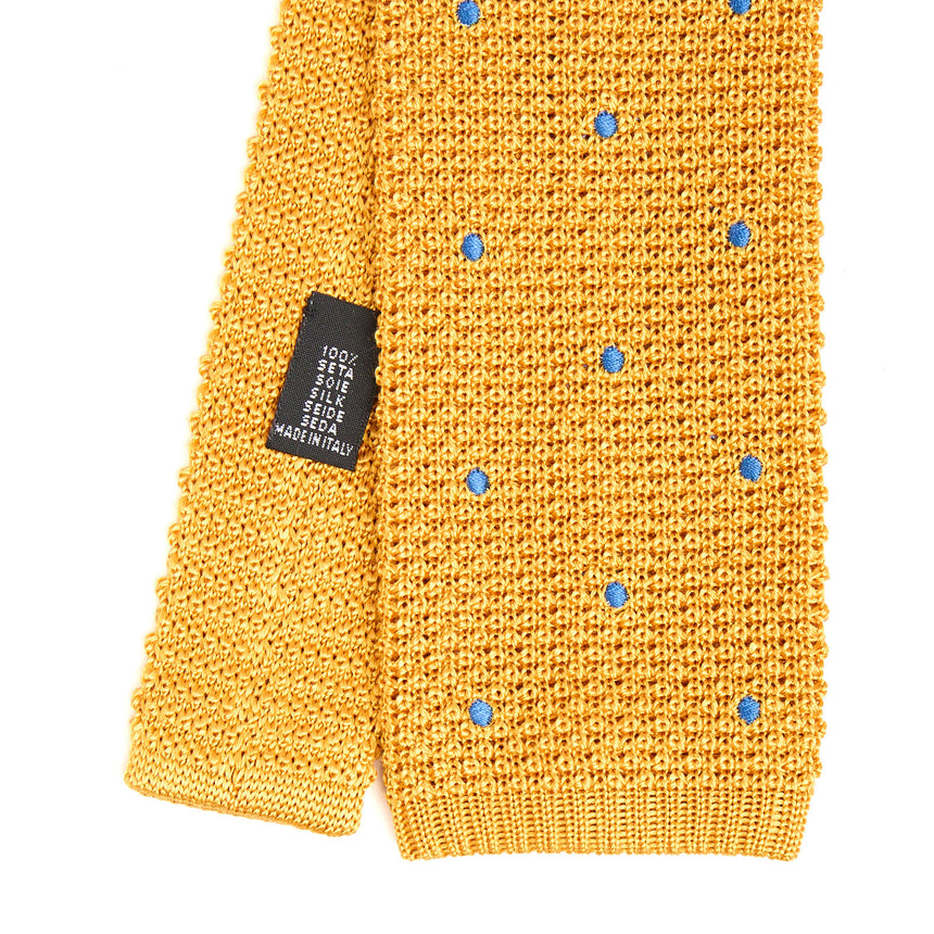 YELLOW SILK KNITTED TIE