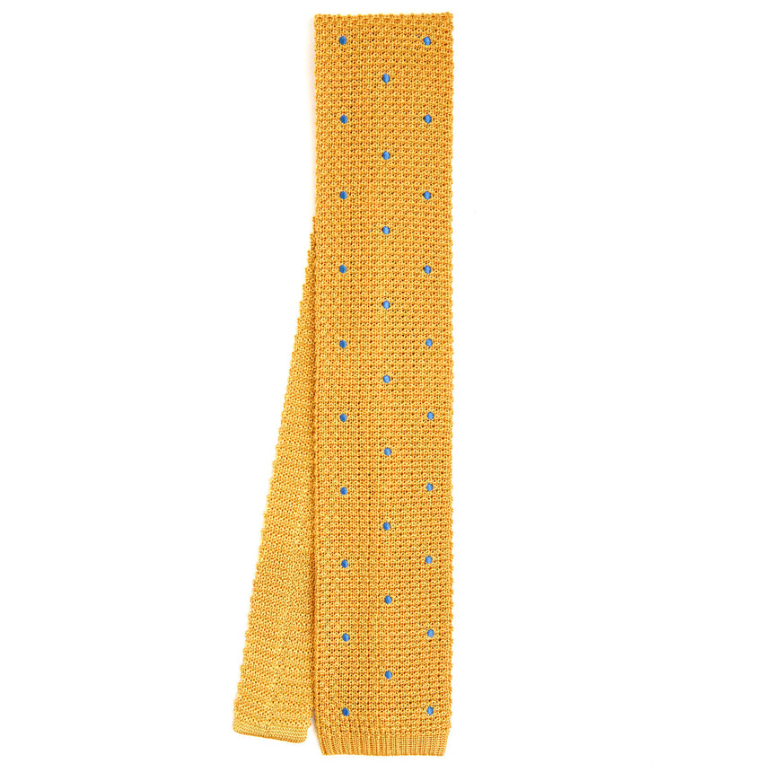 YELLOW SILK KNITTED TIE