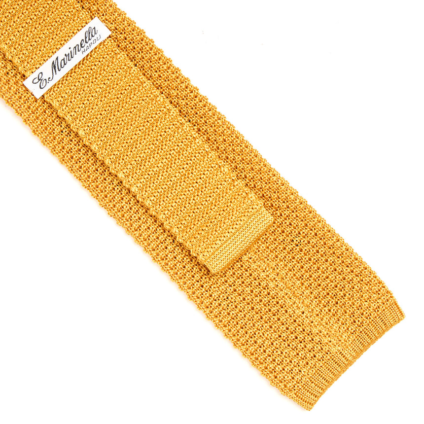 YELLOW SILK KNITTED TIE