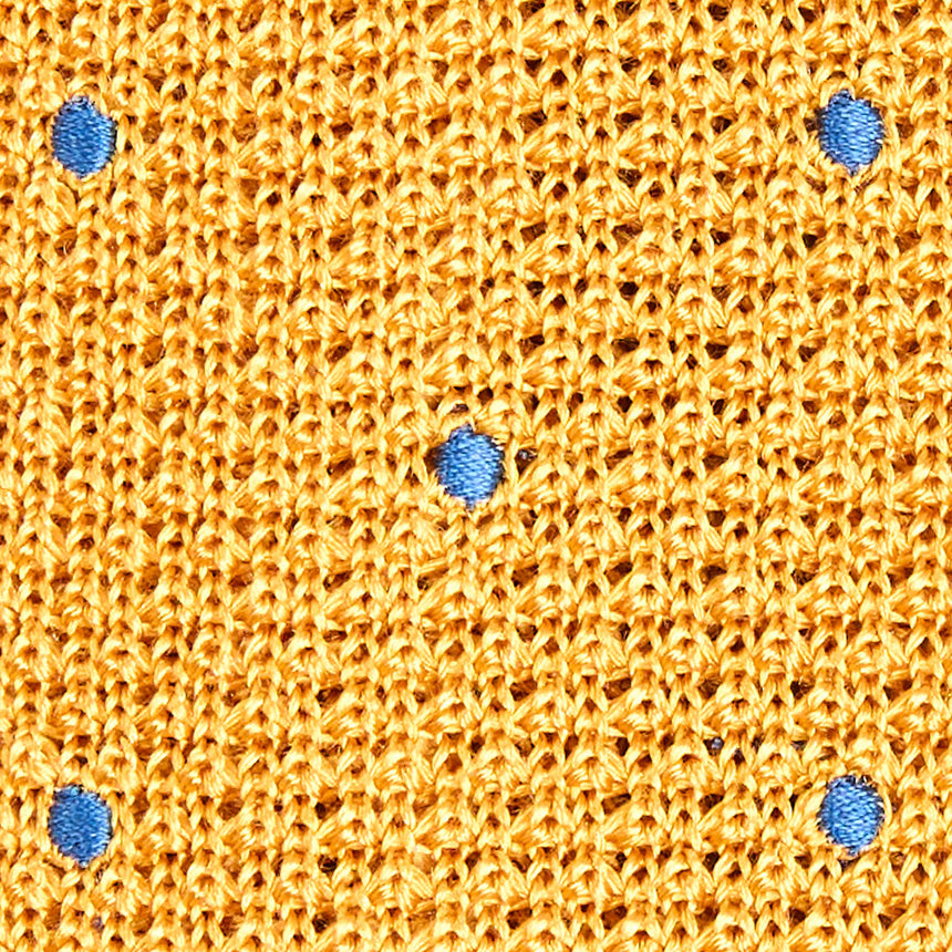YELLOW SILK KNITTED TIE