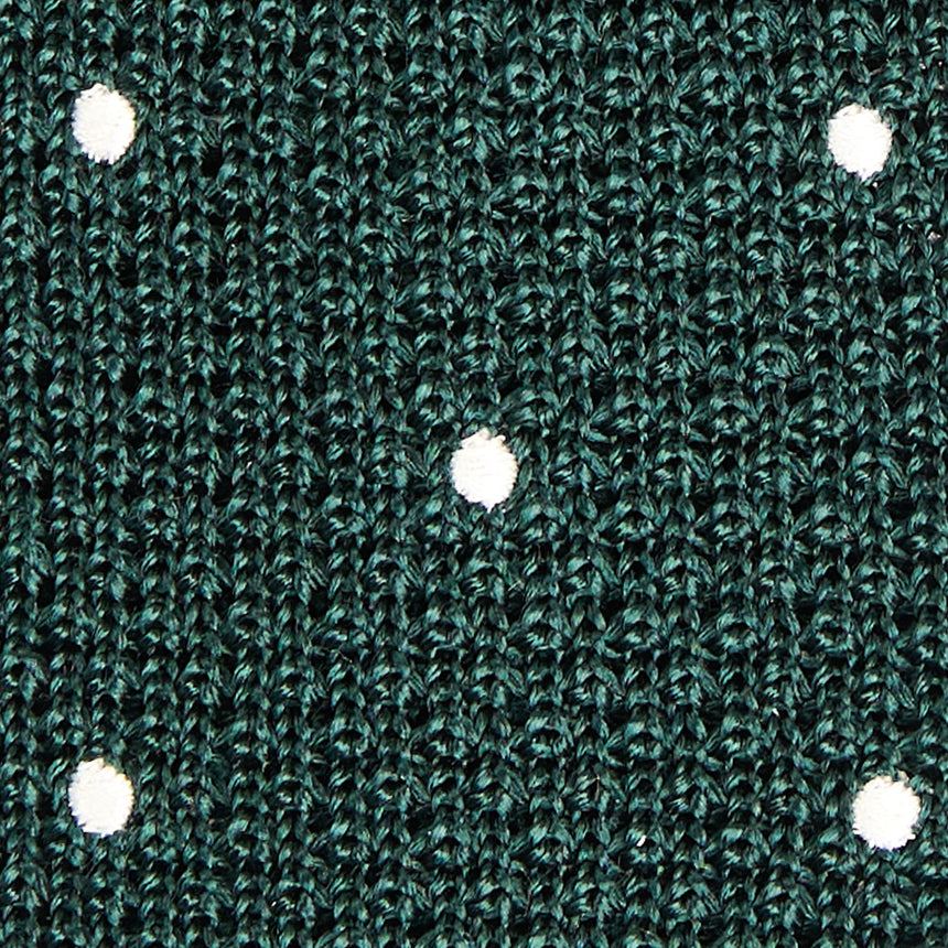 DARK GREEN SILK KNITTED TIE