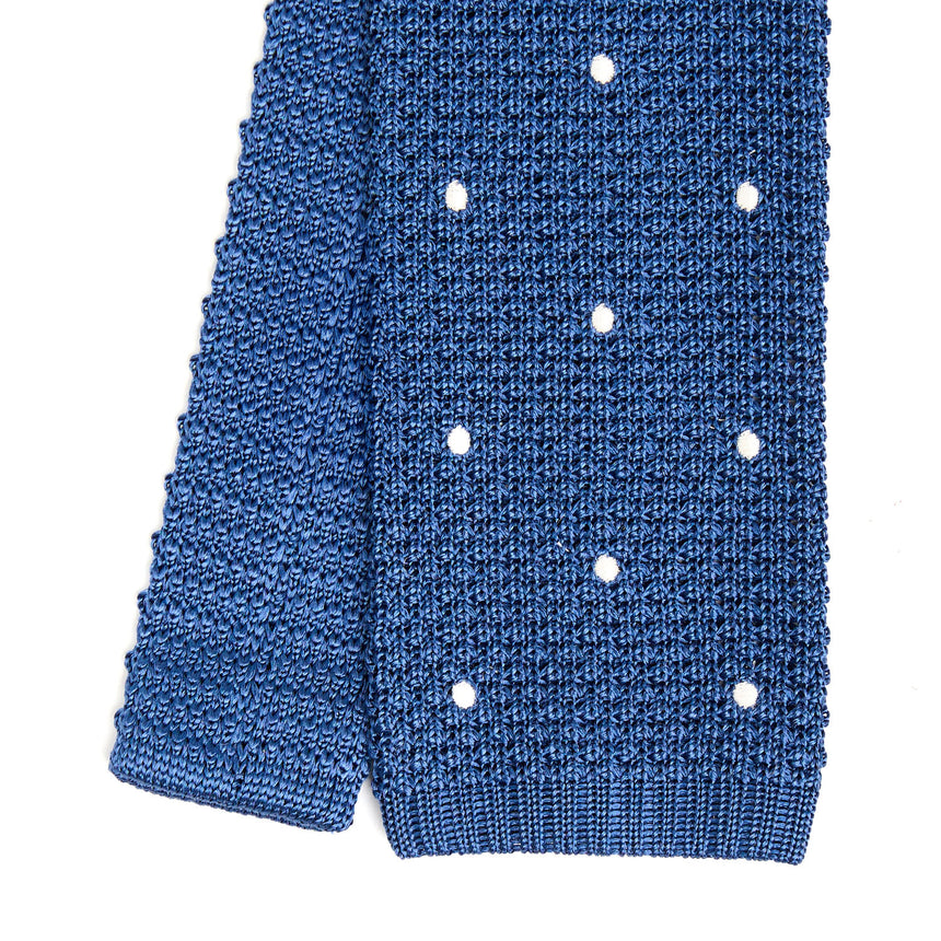 BLUE SILK KNITTED TIE