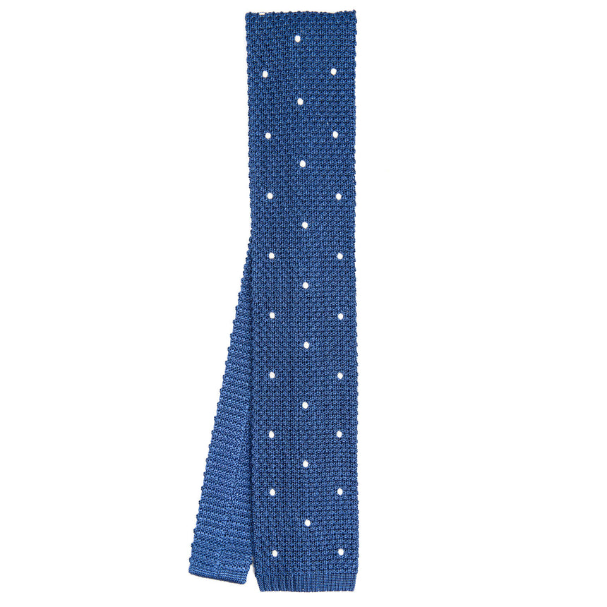 BLUE SILK KNITTED TIE