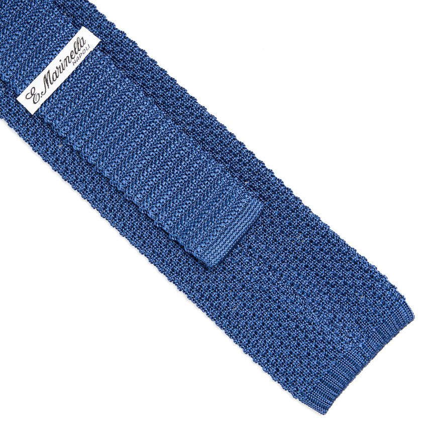 BLUE SILK KNITTED TIE