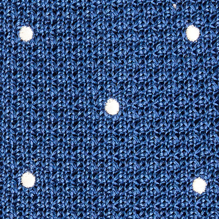 BLUE SILK KNITTED TIE