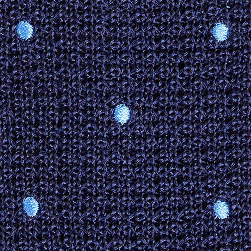 CRAVATTA TRICOT IN SETA BLU SCURO