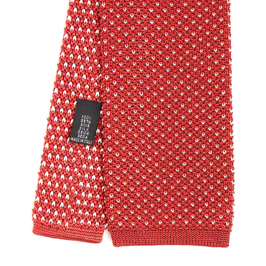 ORANGE SILK KNITTED TIE