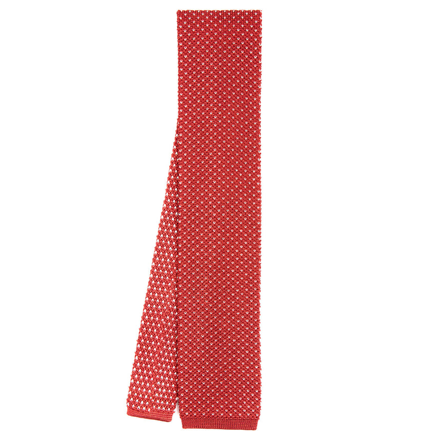 ORANGE SILK KNITTED TIE