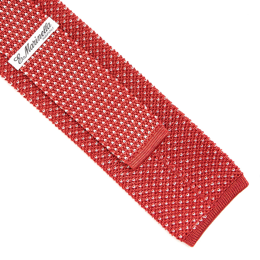 ORANGE SILK KNITTED TIE