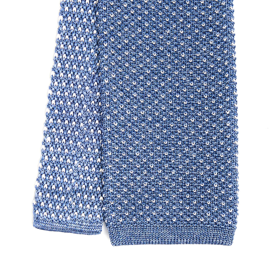POWDER BLUE SILK KNITTED TIE