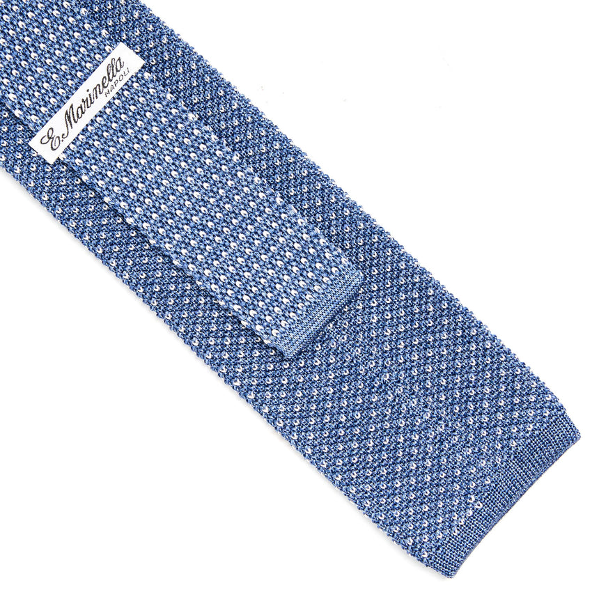 POWDER BLUE SILK KNITTED TIE