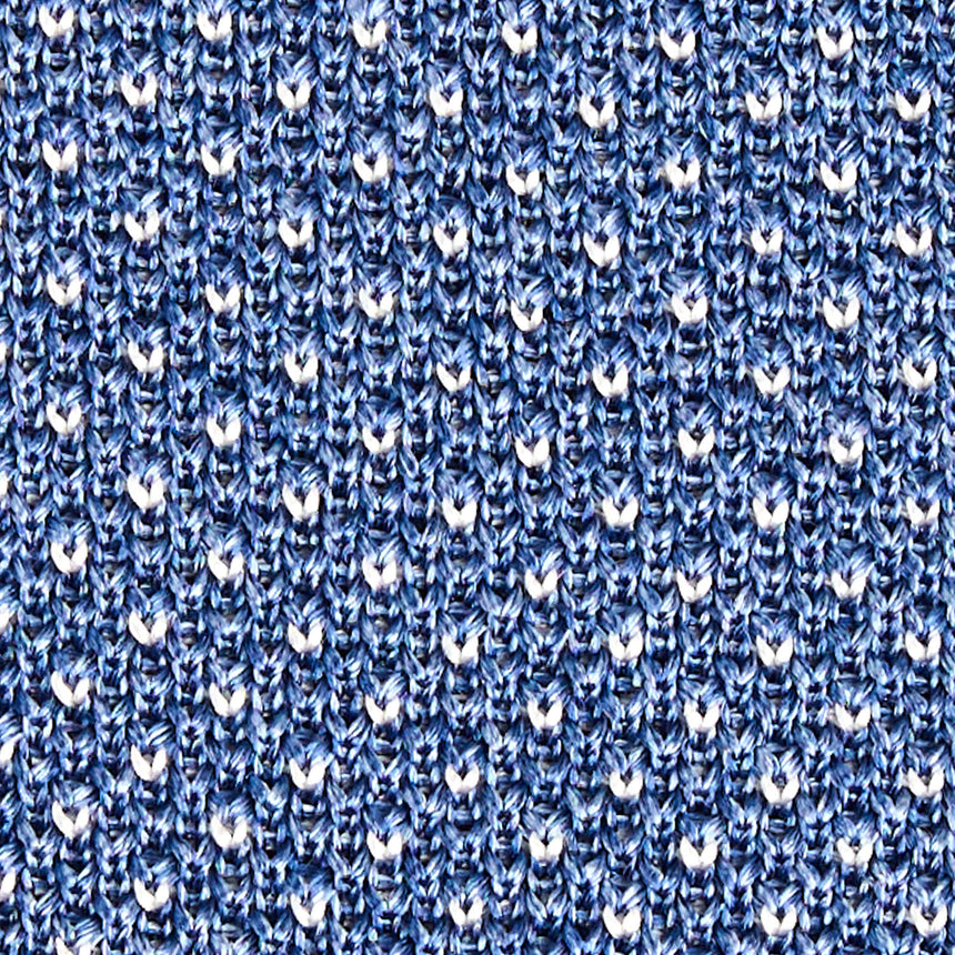 POWDER BLUE SILK KNITTED TIE