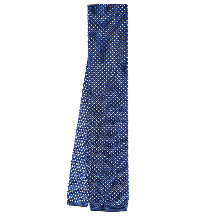 BLUE SILK KNITTED TIE