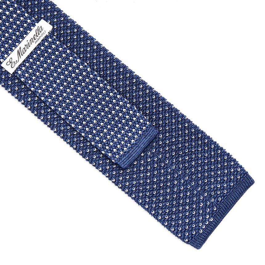 BLUE SILK KNITTED TIE