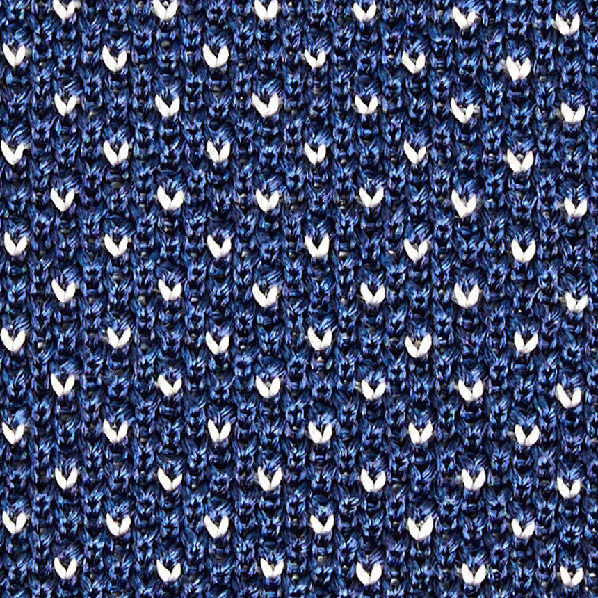 BLUE SILK KNITTED TIE