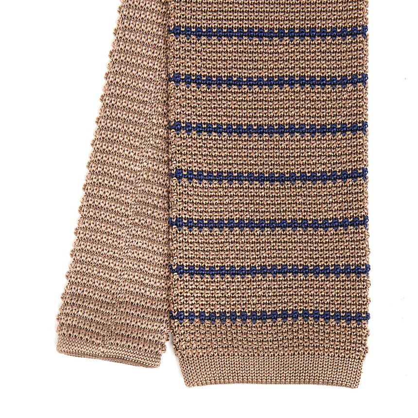 BEIGE SILK KNITTED TIE