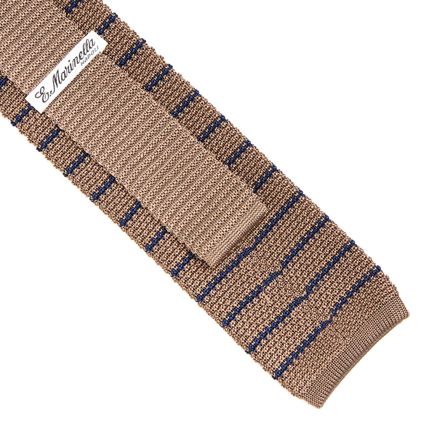 BEIGE SILK KNITTED TIE