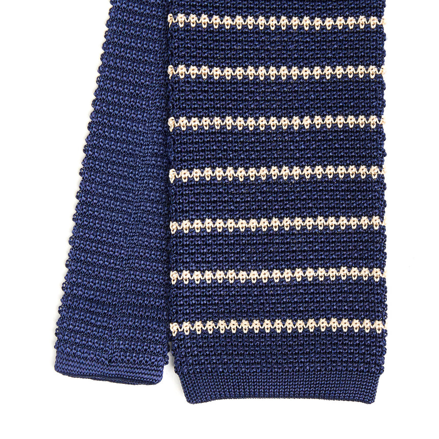 BLUE SILK KNITTED TIE
