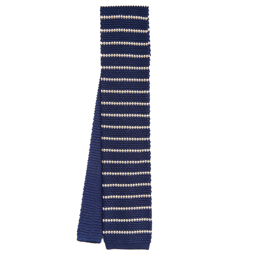 BLUE SILK KNITTED TIE