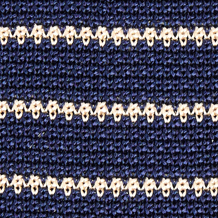 BLUE SILK KNITTED TIE