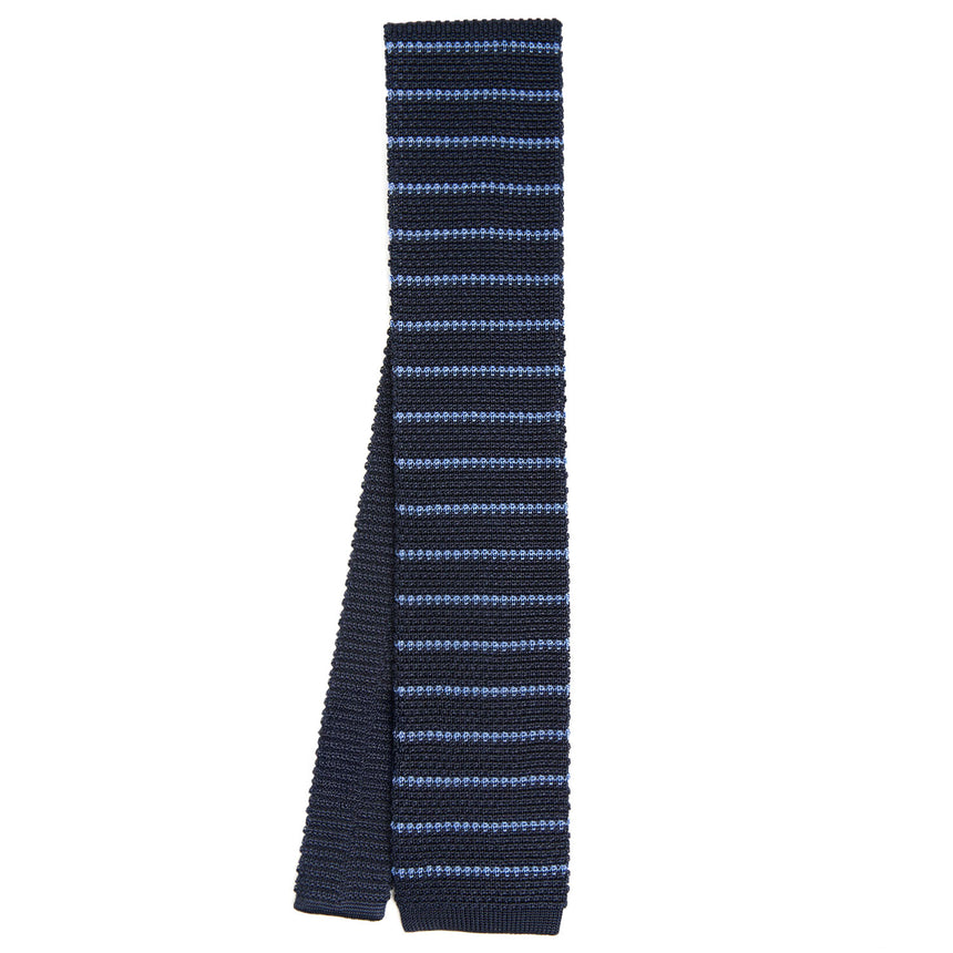 DARK BLUE SILK KNITTED TIE