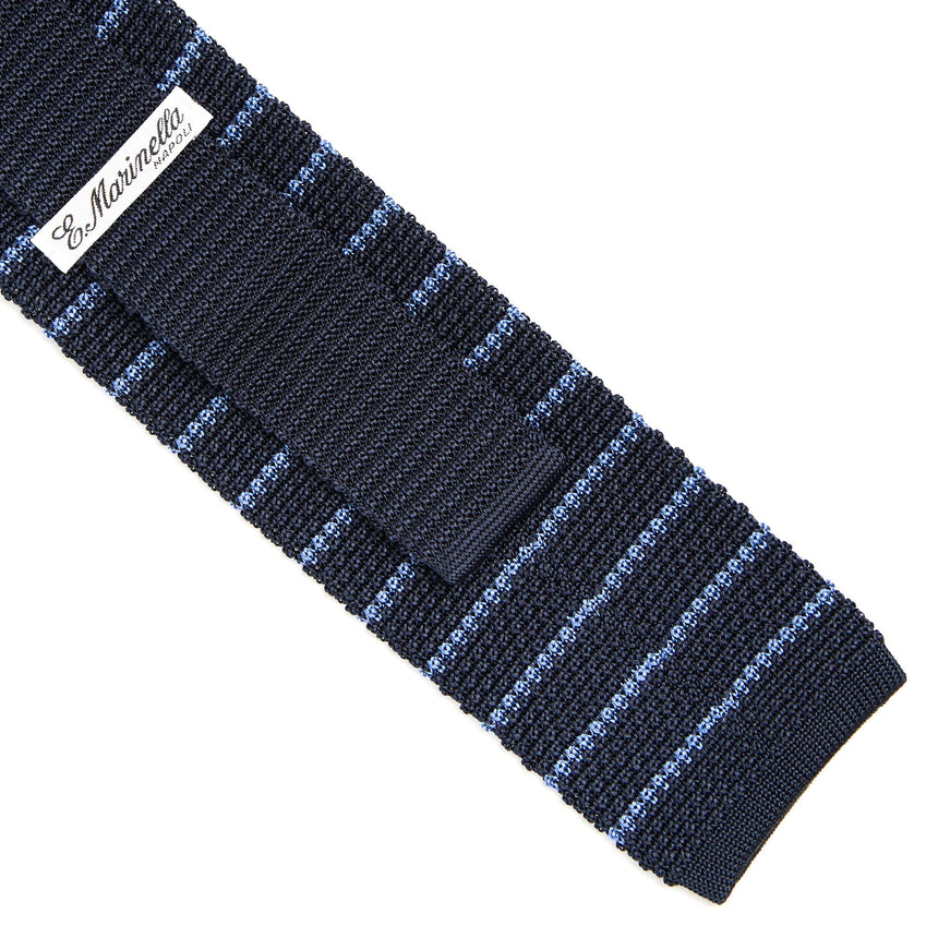 DARK BLUE SILK KNITTED TIE