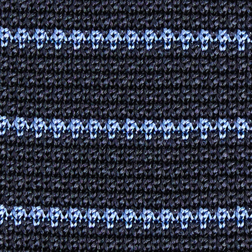 DARK BLUE SILK KNITTED TIE