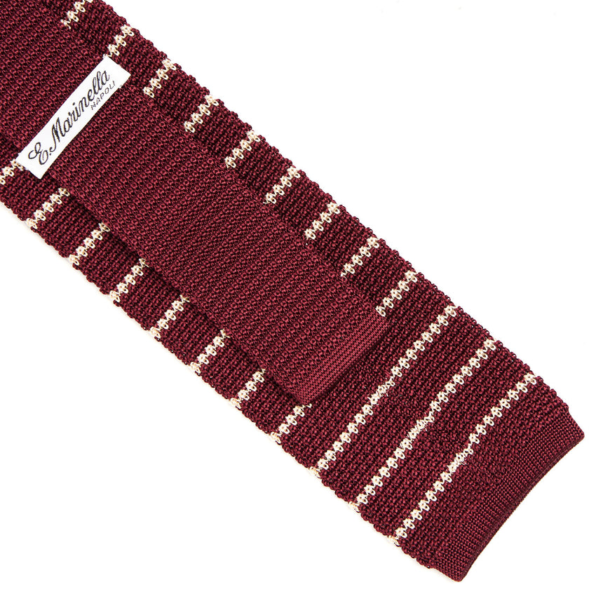 BURGUNDY SILK KNITTED TIE