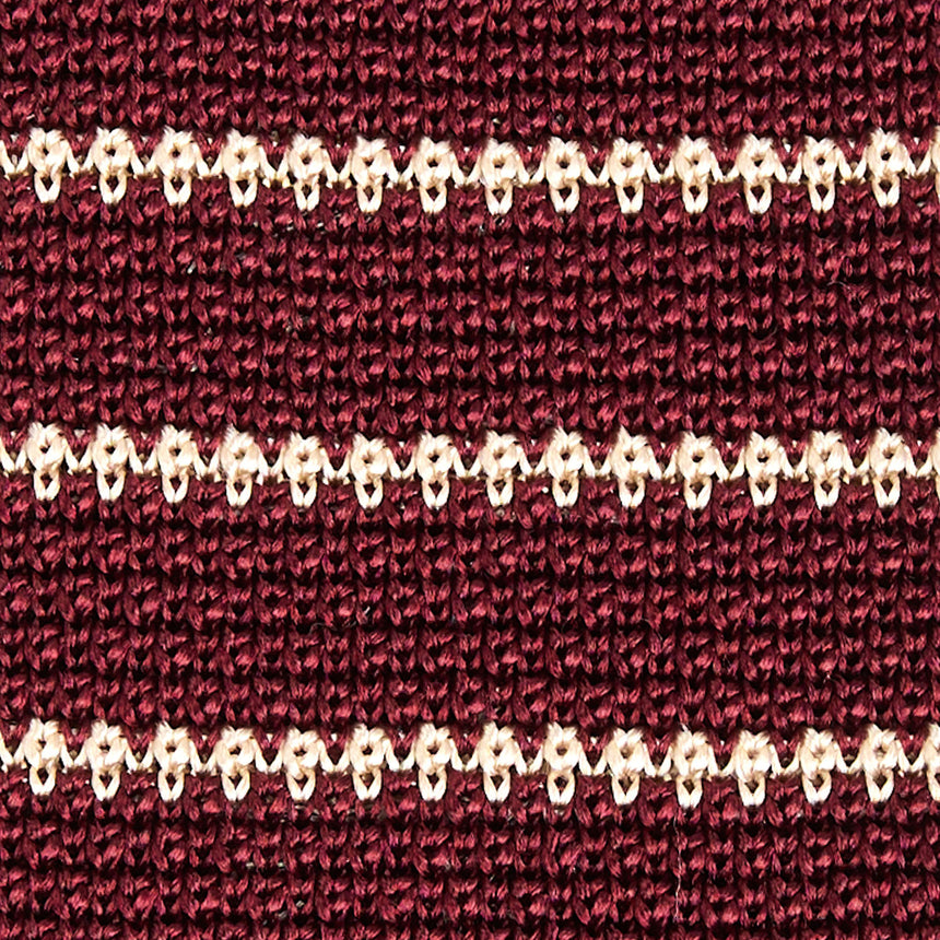 BURGUNDY SILK KNITTED TIE