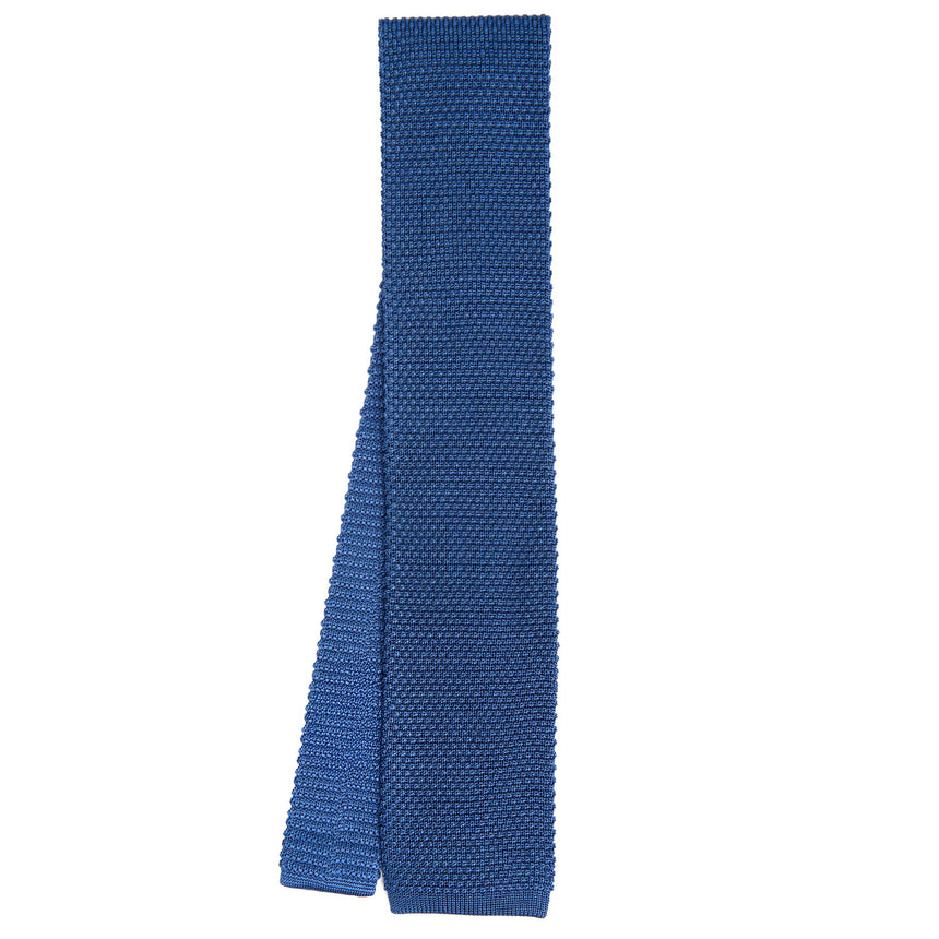 BLUE SILK KNITTED TIE