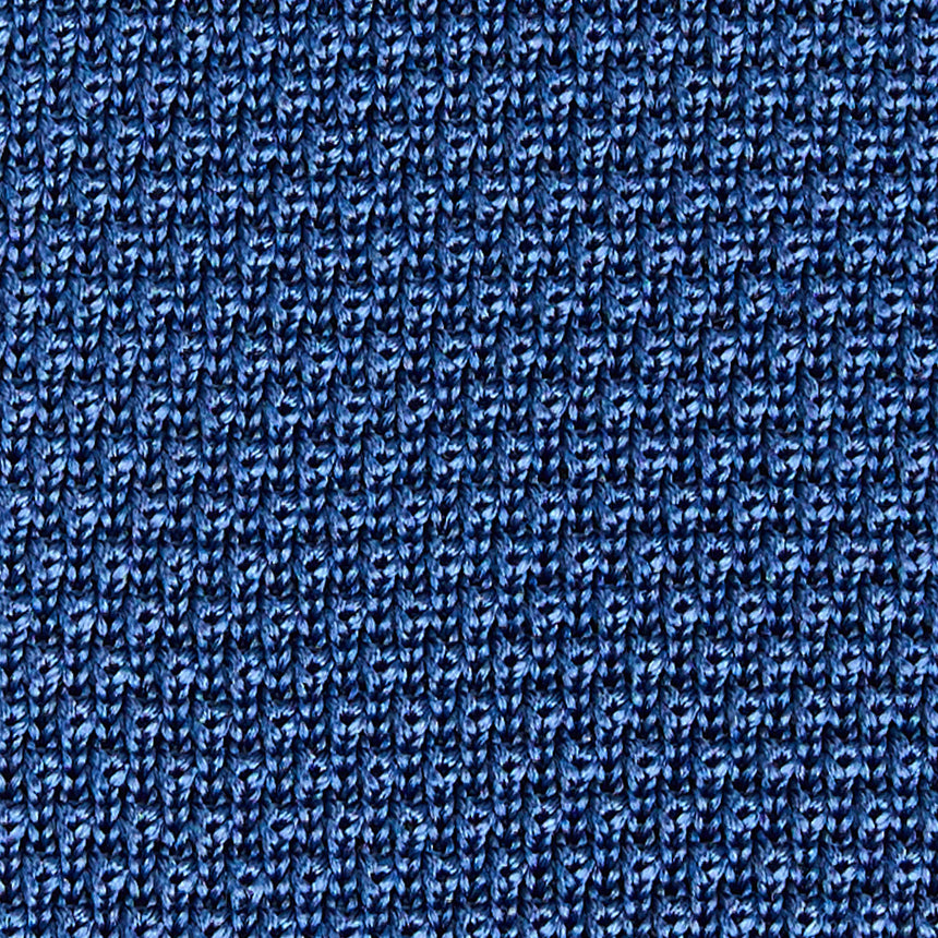 BLUE SILK KNITTED TIE