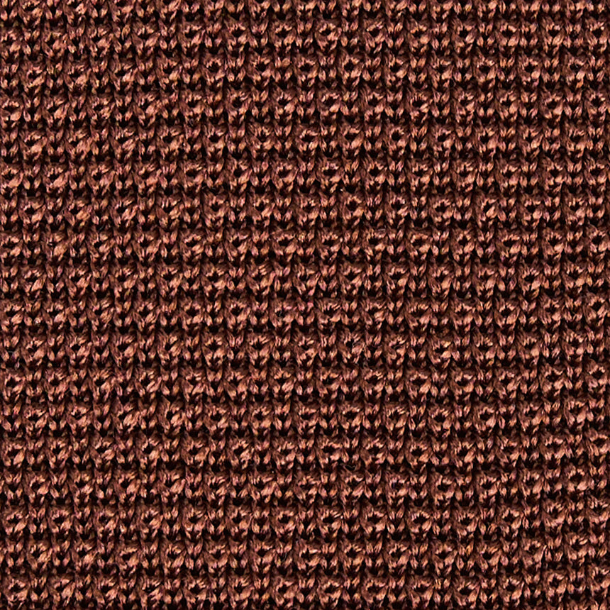 CRAVATTA TRICOT IN SETA MARRONE SCURO