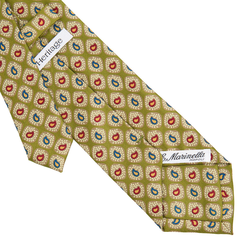 OLIVE GREEN SILK TIE