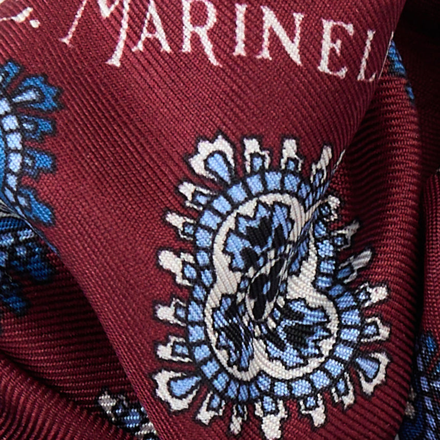 ELASTICO PER CAPELLI IN SETA STAMPATA BORDEAUX