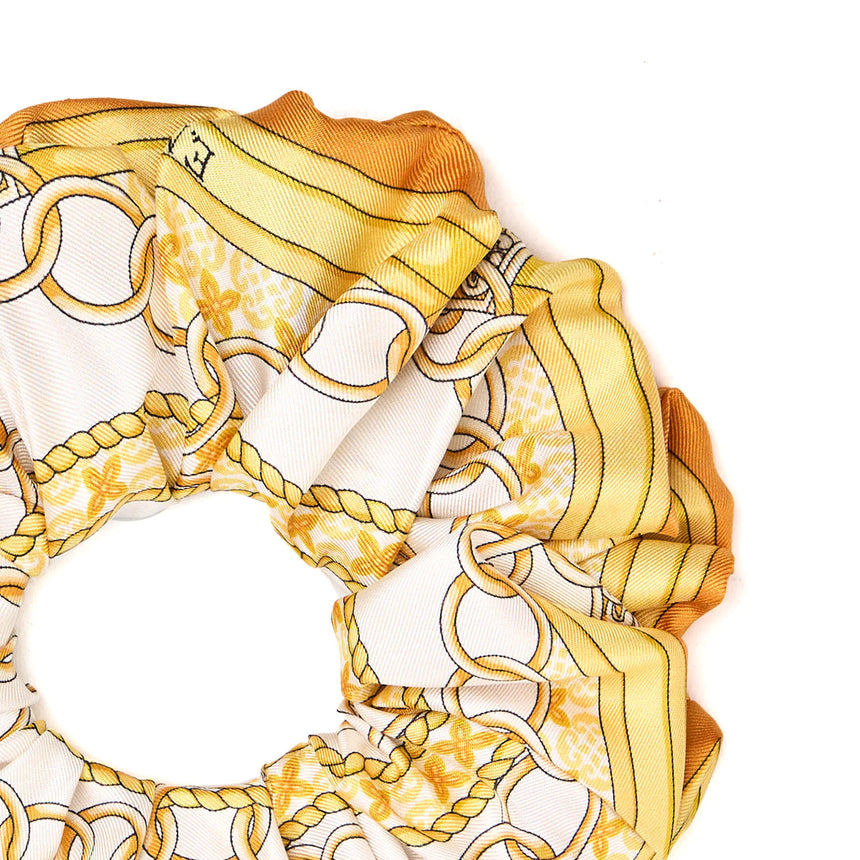 YELLOW SILK SCRUNCHIE