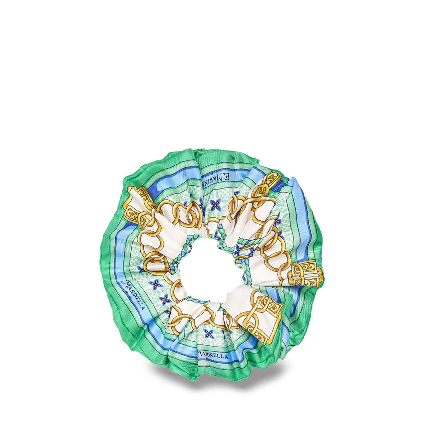 GREEN SILK SCRUNCHIE