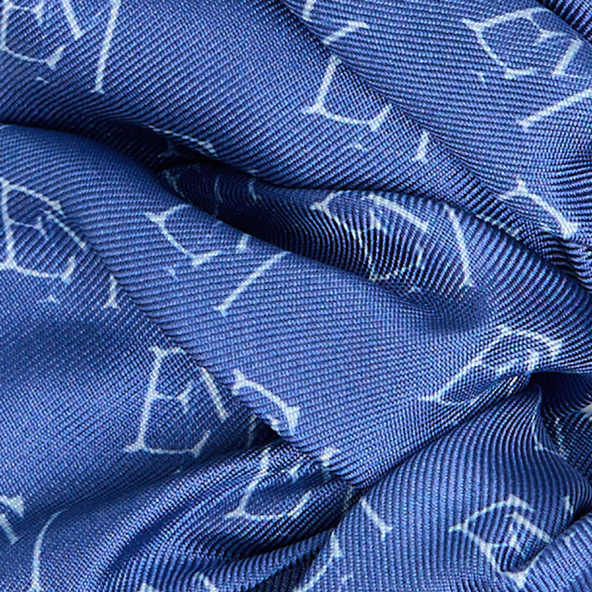 BLUE SILK SCRUNCHIE