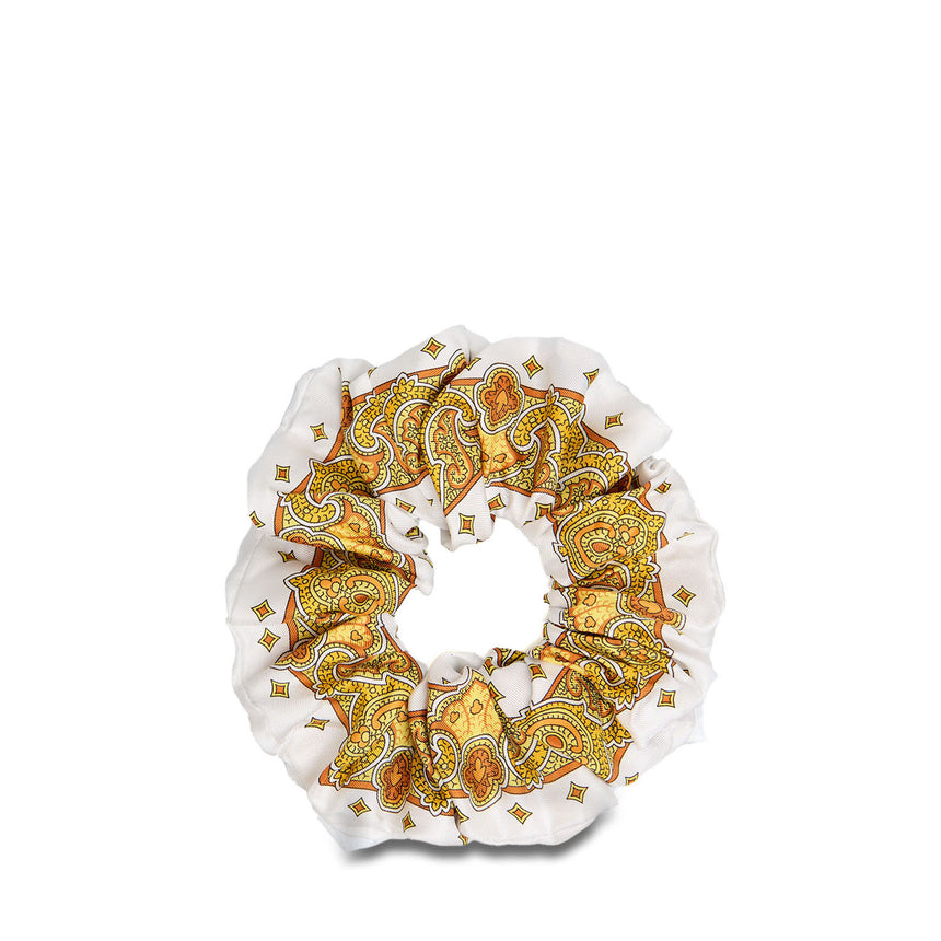 YELLOW SILK SCRUNCHIE
