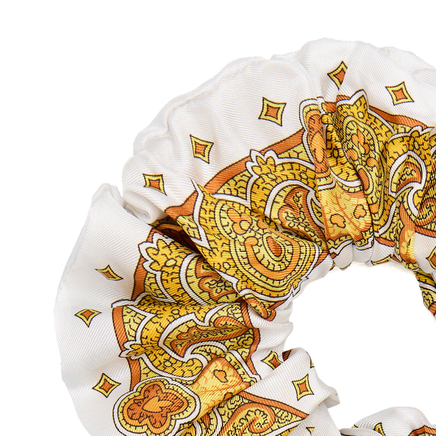 YELLOW SILK SCRUNCHIE