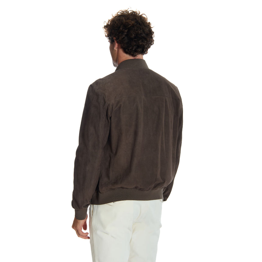BROWN JACKET IN SUEDE LEATHER