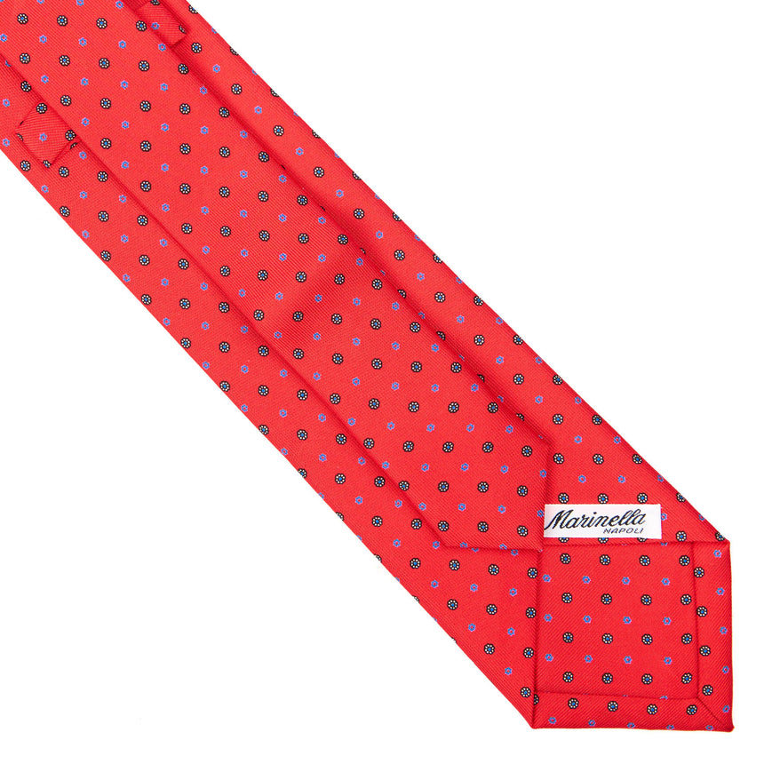 CRAVATTA EXTRA LONG IN SETA STAMPATA ROSSA