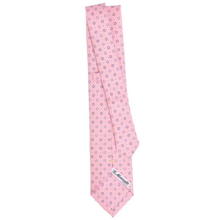 CRAVATTA EXTRA LONG IN SETA STAMPATA ROSA
