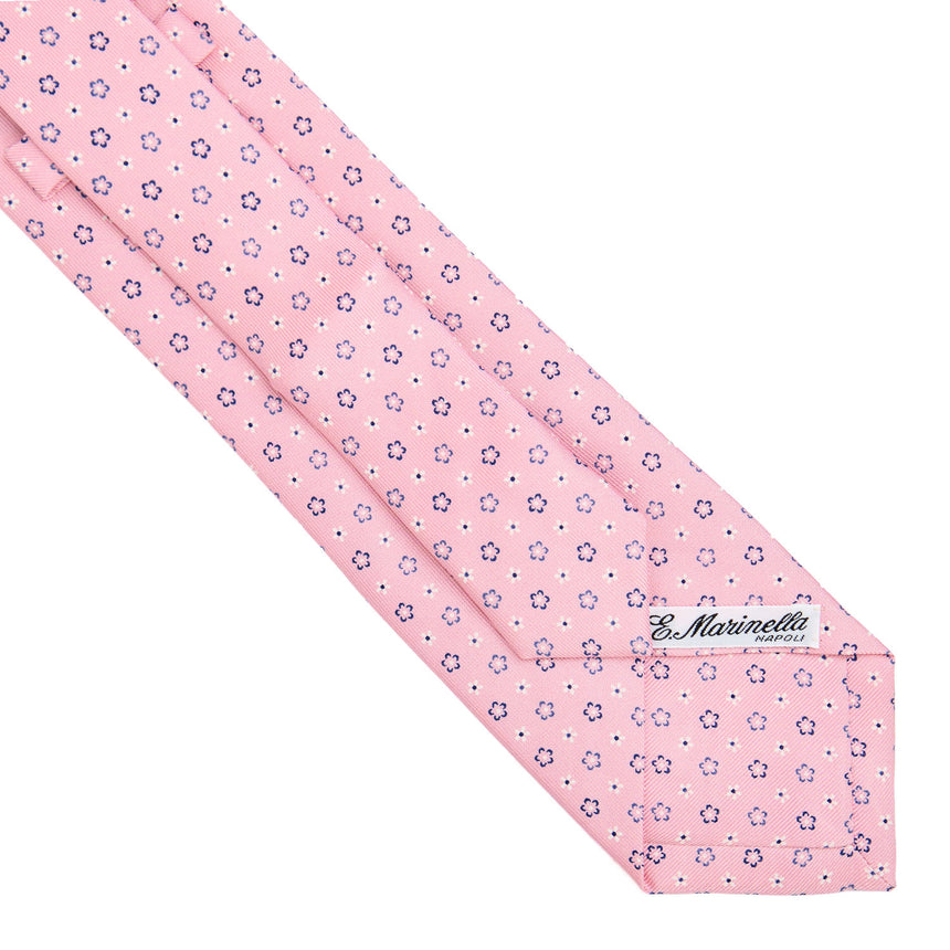 CRAVATTA EXTRA LONG IN SETA STAMPATA ROSA
